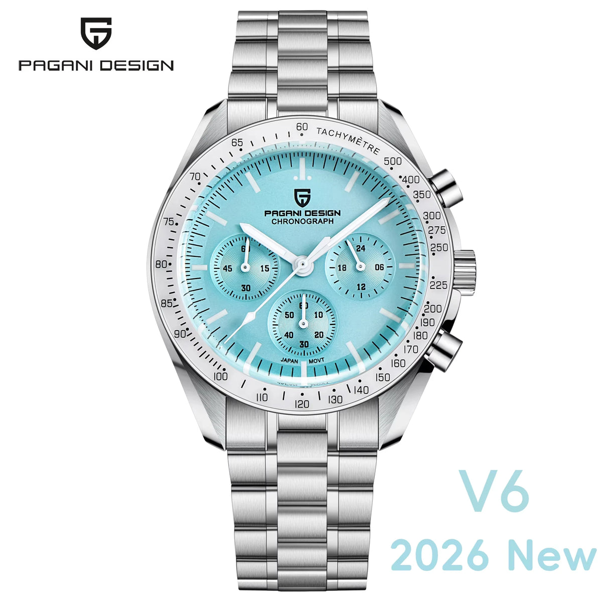 PAGANI DESIGN 2026 Nuovo orologio da uomo rosso di lusso al quarzo, cronografo con data automatica, impermeabile, spedizione locale