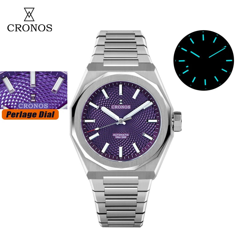 Cronos Luxury Men Watch 36mm Automatic PT5004 Miyota 90S5 Wristwatches Sapphire 10ATM See-through Case Back L6050 reloj hombre