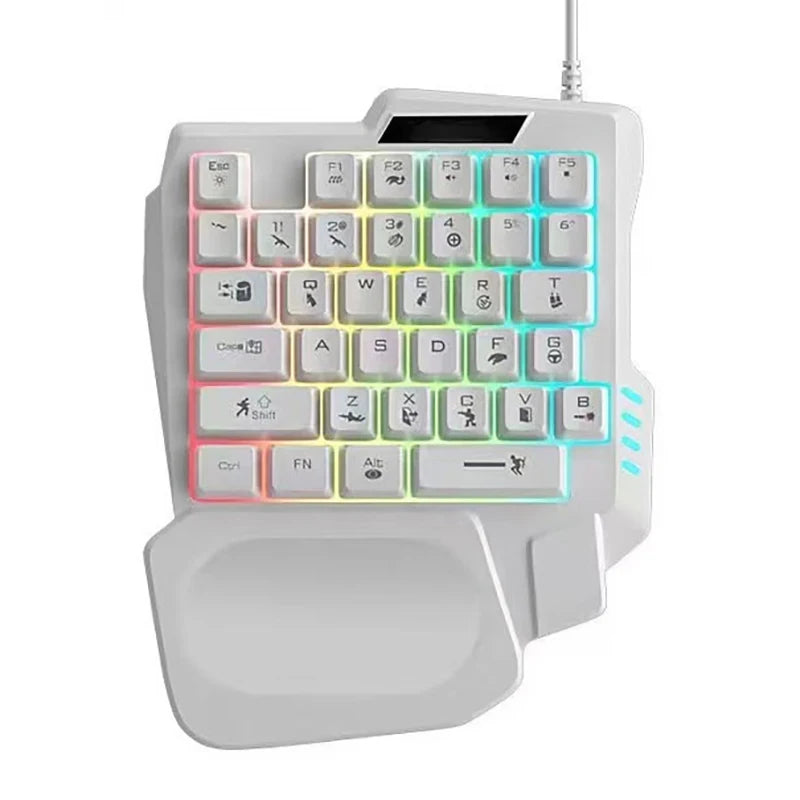 1pc RGB Gaming Keyboard Single Hand Mini USB Ultra-slim Wired 35-Keys One-Handed Backlight Keyboard For Computer PC Laptop