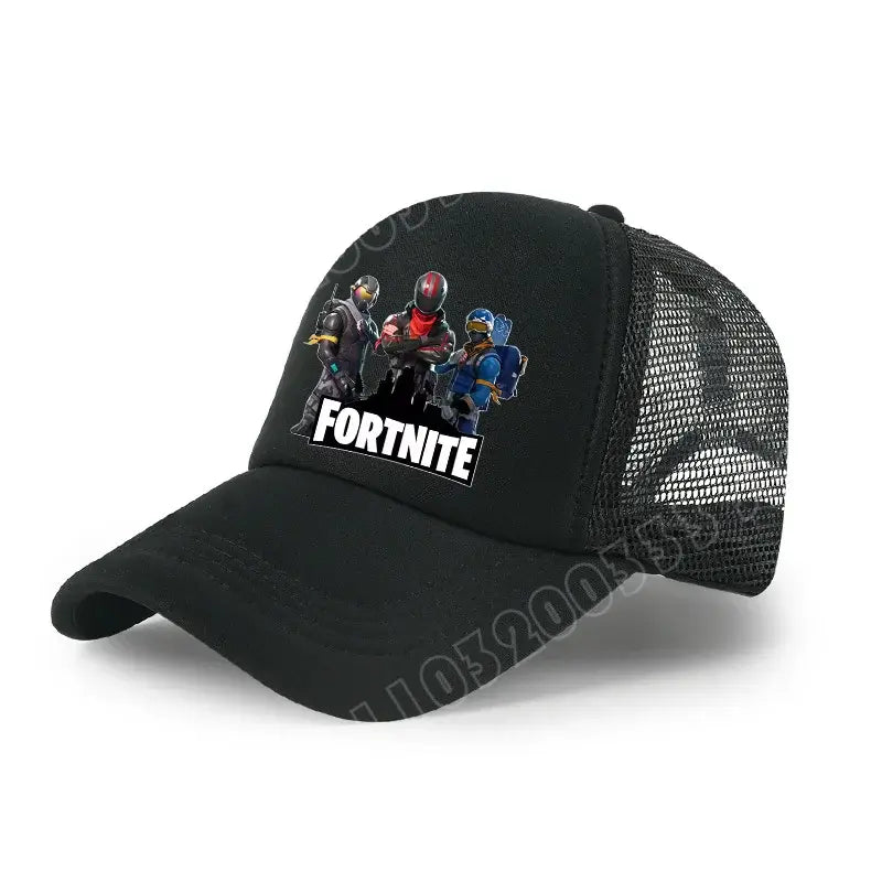 Fortnite Baseball Cap Cartoon Game Printed Hat Kids Summer Breathable Mesh Hat Adjustable Peaked Cap Children’s Birthday Gift