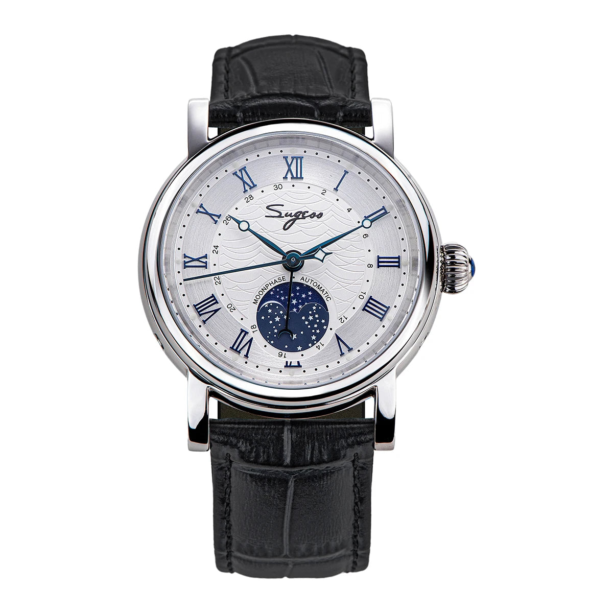 Sugess Moonphase Automatic Mechanical Men's Watch Wristwatches Original Movement ST2108 Waterproof Clock Sapphire Special Date