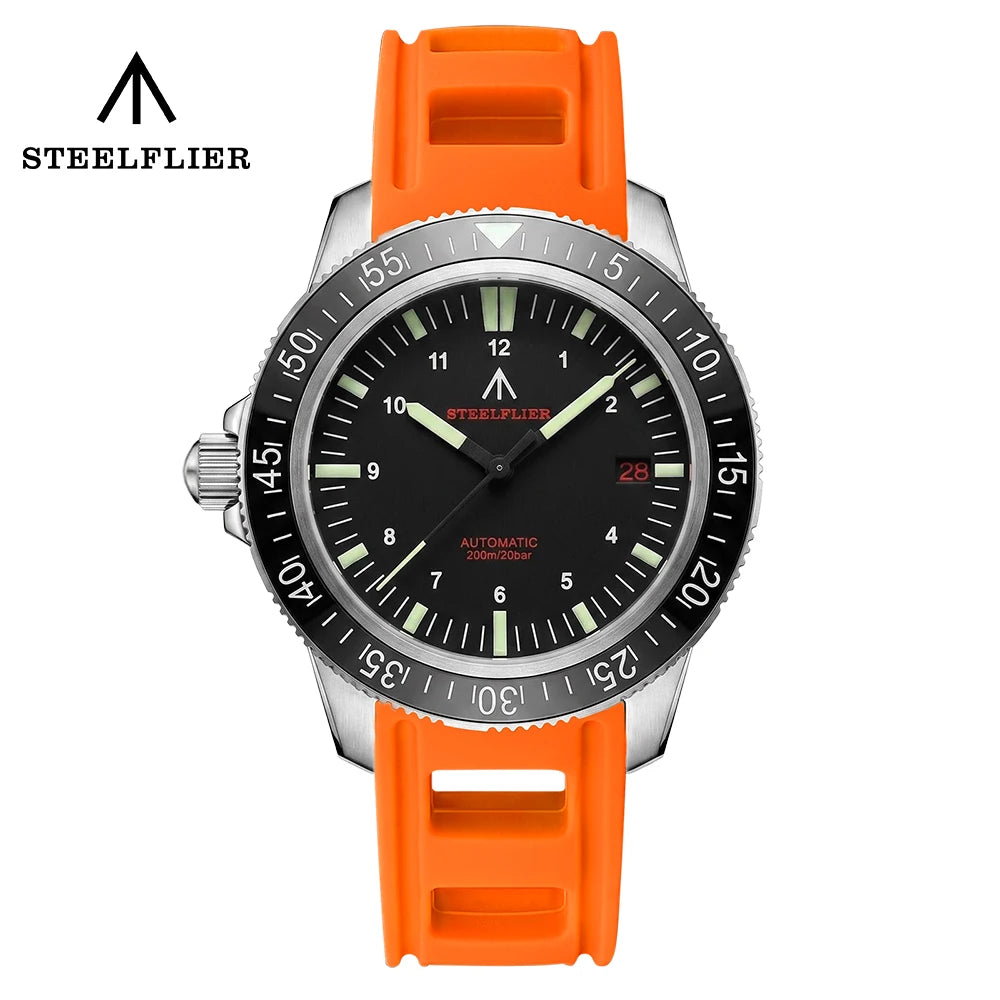STEELFLIER Official SF783 NH35 Automatic Mechanical Watches Ceramic Bezel Super Luminous 20Bar Waterproof Luxury Dive Watch Men