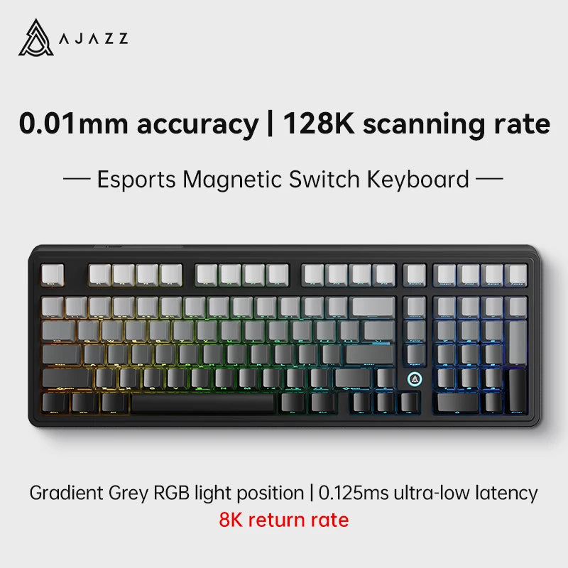 AJAZZ AK980 MAX Wired Magnetic Switch Keyboard 0.01mm 8K Mechanical Keyboards Hot Swap ARGB E-sports Games Customized Keyboard