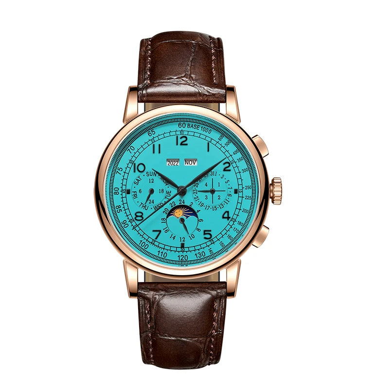 Custom Logo Diy Automatic Mechanical Watches For Man Business Multification Date Day Month Year 316L Mechanical Men's Watches