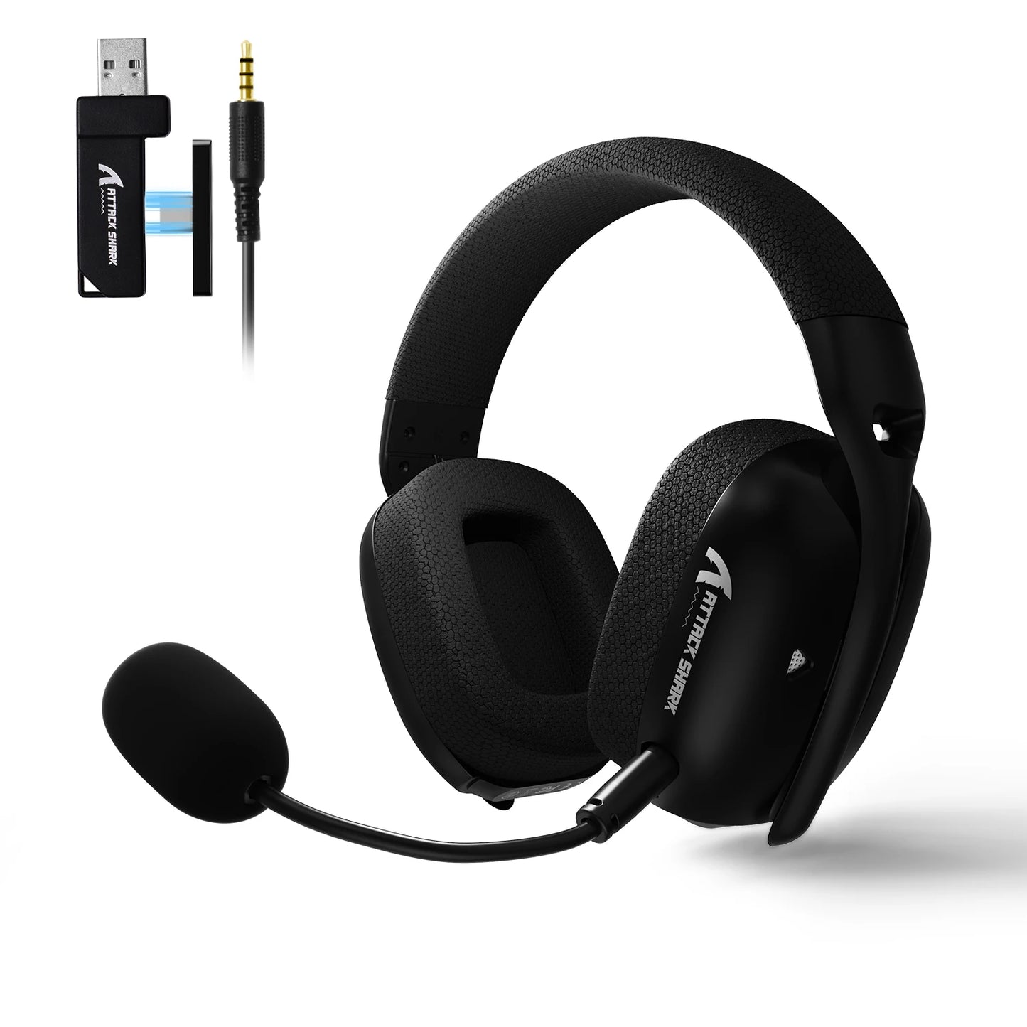 ATTACK SHARK L80PRO 3-in-1 Gaming Headset – Low Latency Wireless Bluetooth Headphones with Dual Microphone, 40mm Hi-Fi Sound & Stable Connection Gaming Headset