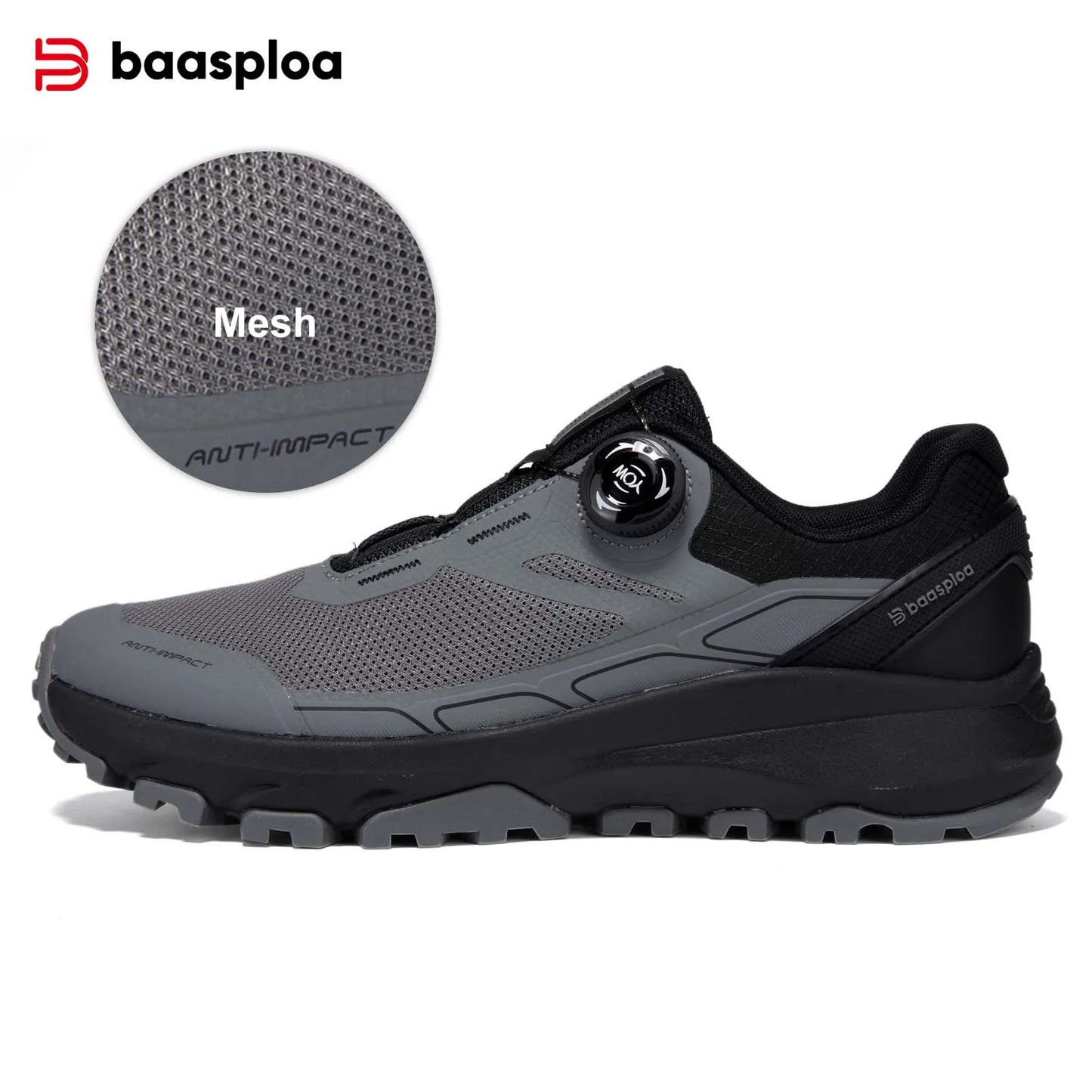 Sapatos de Caminhada Baasploa para Homem, Outdoor e Escalada, em Malha Respirável, para Viagem e Caminhada, Antiderrapantes, Resistentes ao Desgaste, Confortáveis, Tipo Sneaker