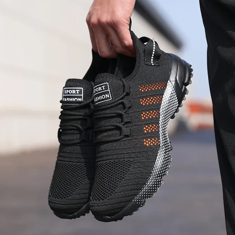 Zapatillas casuales para hombre de malla, ligeras, transpirables, con suela suave, calzado deportivo sin cordones tipo mocasín para hombre