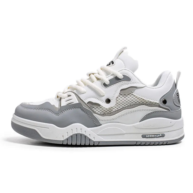 Zapatillas casual de malla para hombre, cómodas zapatillas de running masculinas con cordones, zapatos de skate con plataforma para hombre, zapatillas deportivas para estudiantes