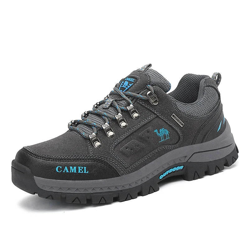 Classic Black Men's Hiking Shoes Outdoor Low-Cut Climbing Walking Shoes Trekking Sneakers Non-Slip Mountaineering Shoes for Men