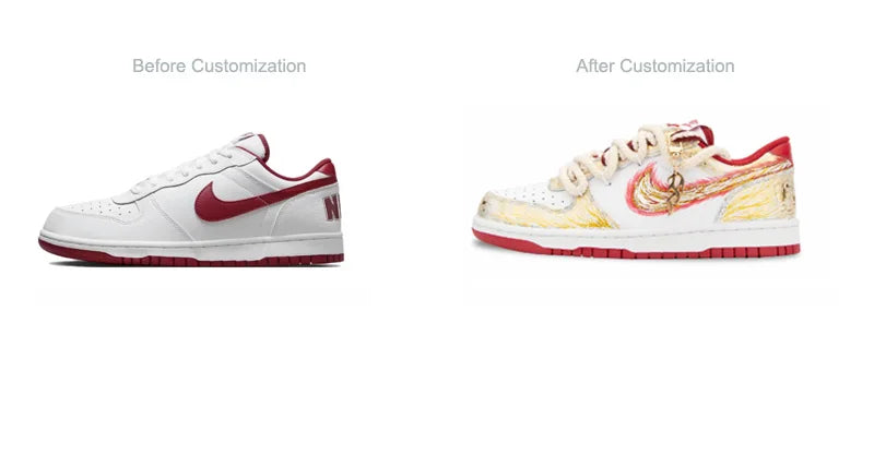 Custom Sneakers Nike Big Moon Over River & Blazing Apollo Gold Foil Craft Shock-Absorbent & Wear-Resistant Low-Top For Men