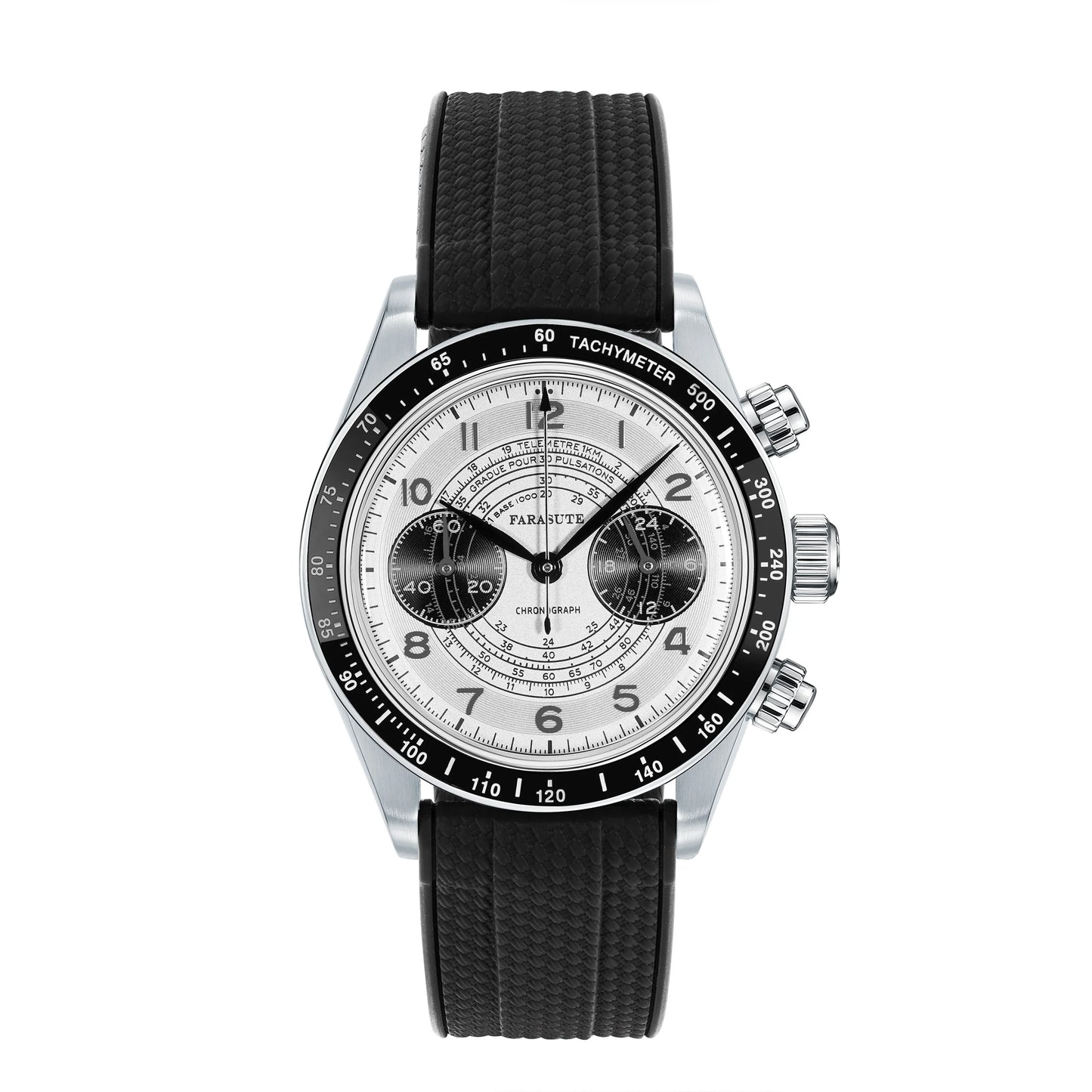 FARASUTE New Japan VK64 Quartz Movement Men Watch Casual 10Bar Waterproof Speed Sports Chronograph Wristwatch Clock Reloj Hombre