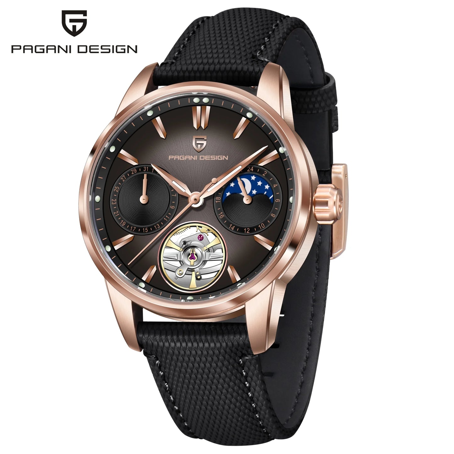 PAGANI DESIGN 2026 Men Mechanical Watch E3255Y 41mm Sapphire Crystal Stainless Steel Calendar Waterproof Reloj Hombre