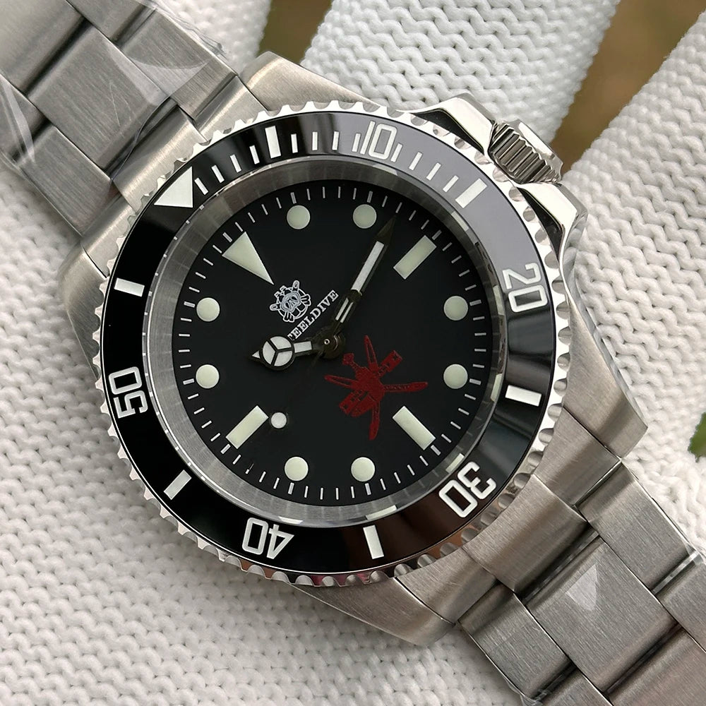STEELDIVE SD1954 Black Dial 41MM Stainless Steel NH35 Automatic Movement What Ghost Mens 300M Dive Watch Sapphire Glass