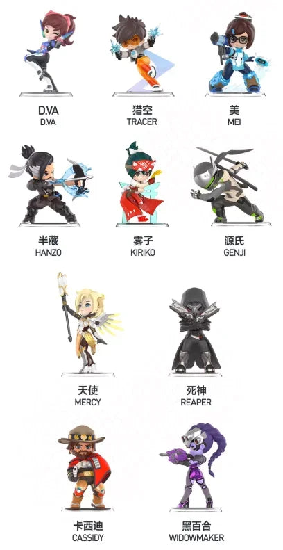 POP MART Overwatch Play of The Game Series Blind Box Mystery Box Toys Kawaii Ornaments Figurines Home Decor Desktop Model Dolls