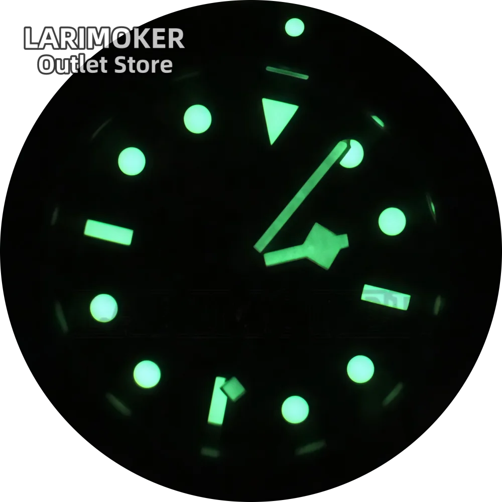 LARIMOKER NH35 39mm Automatic Men's Watch Domed Sapphire Glass 100m Diving Vintage Wine Red Insert Dial Super Luminous Watch