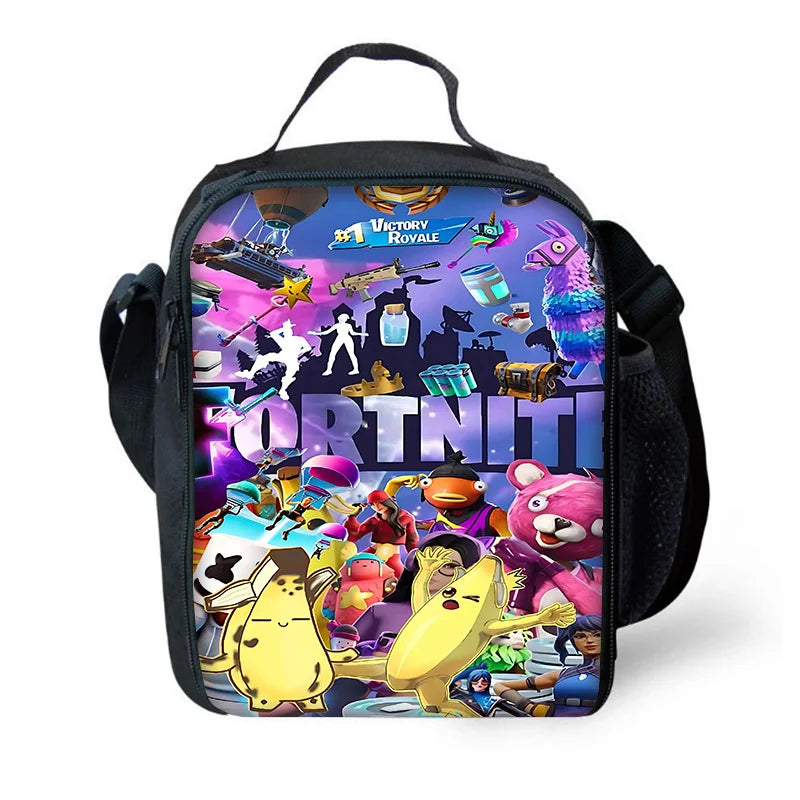 Bolsa térmica infantil de gran capacidad para niño Hot Game F-FortniteS, niña estudiante, picnic al aire libre, lonchera térmica reutilizable con aislamiento