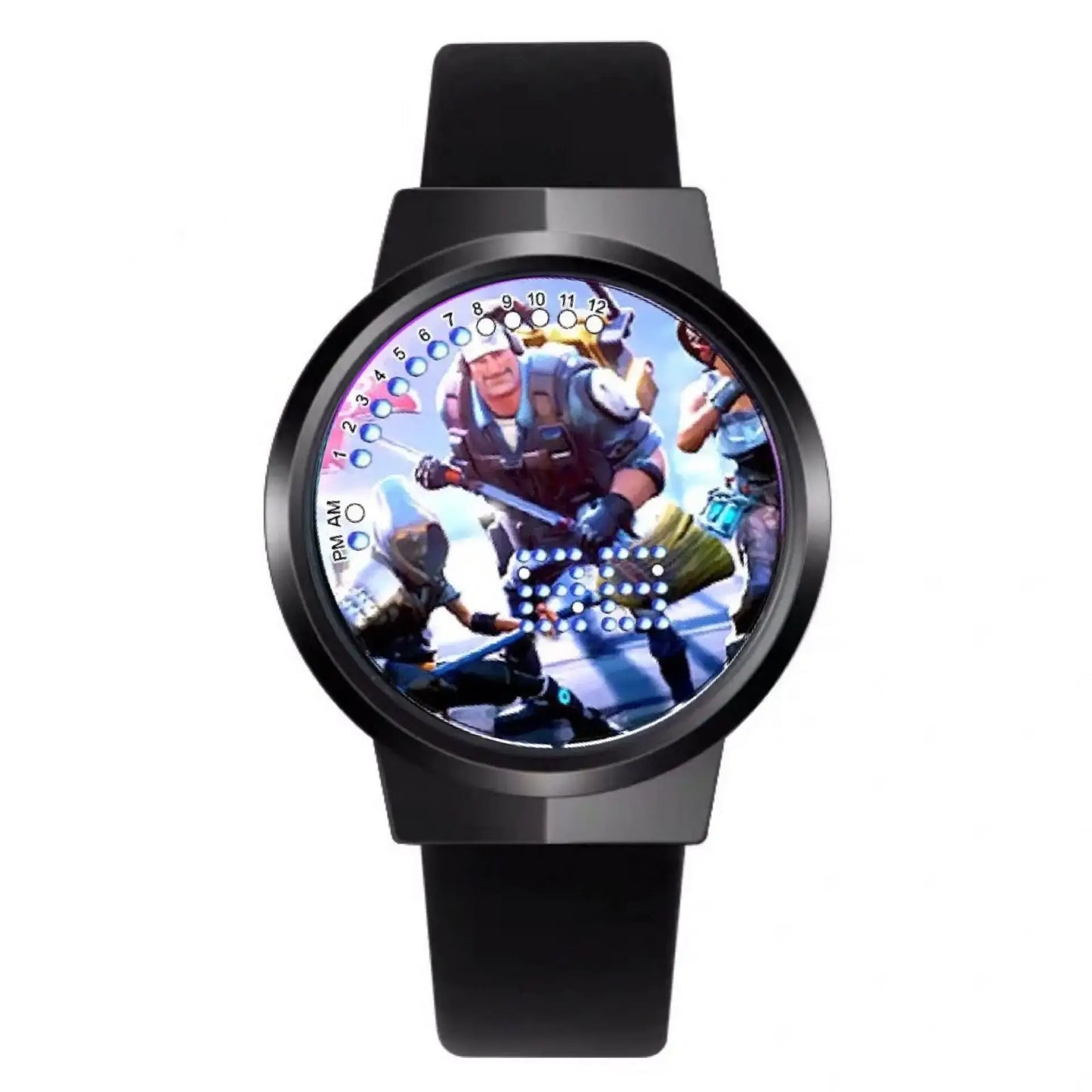 Relógio Fortnite kawaii personalizado com luz noturna LED tátil, estilo cartoon e fashion, relógio eletrónico para estudantes, presente para amigos