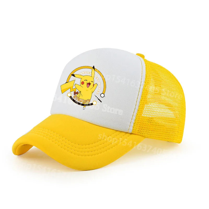 Baseball Cap Adjustable for Pokemon Hip Hop Breathable Mesh Hats Cute Cartoon Anime Outdoor Sport Shade Caps Gifts