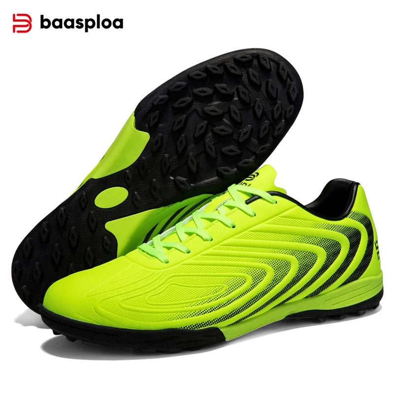 Baasploa Men's Football Shoes Brand Comfort Lightweight Turf Training Soccer Shoes Professional Male Soft Sneakers Non-Slip