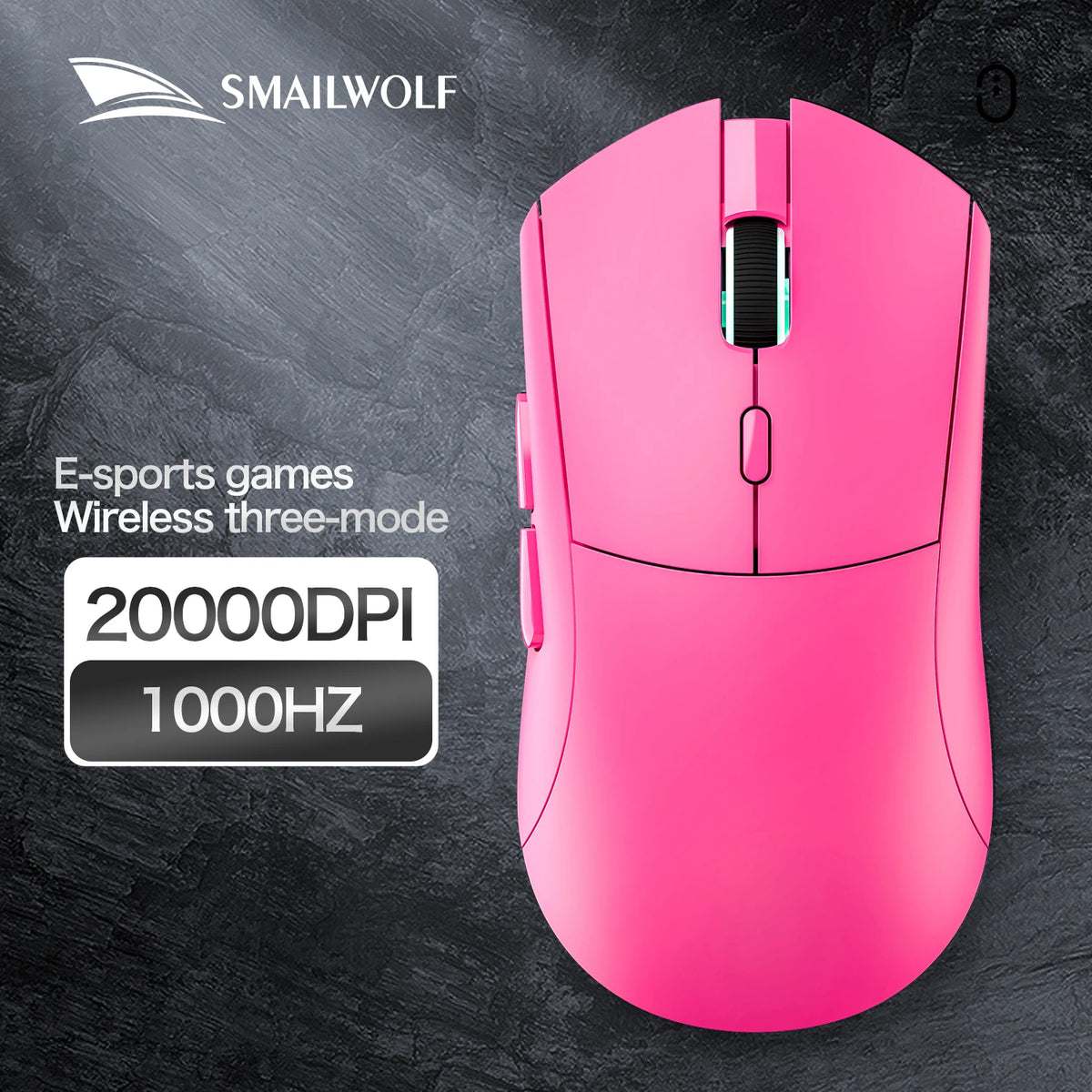Bezdrátová herní myš SMAILWOLF RS7 Bluetooth, tři režimy, PAW3311, makra s vysokou přesností, pro notebook, gaming i kancelář