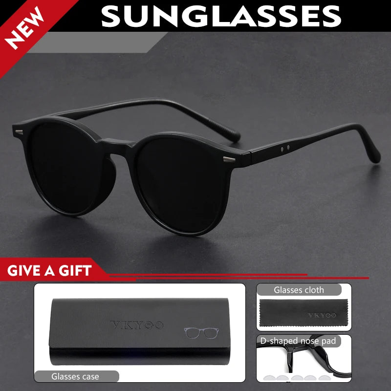 GENEVIEVE Simple Geometric Round Frame Design Women Men Polarized Sunglasses UV Protection Customizable Prescription 1080