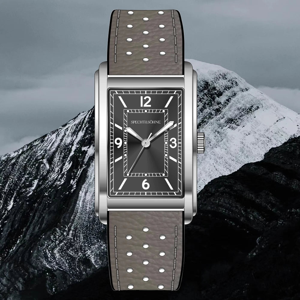 Specht & Söhne New fashion 28MM Square Watch For Men VH31 Movt Sports Watches Blue Stainless Steel Sapphire Crystal Waterproof