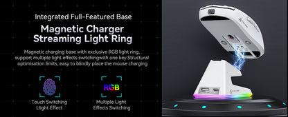 ATTACK SHARK X6 49g SUPERLIGHT Gaming Mouse With Charging Dock, PixArt PAW3395 Gaming Sensor, BT/2.4G Wireless/Wired, 26000 DPI
