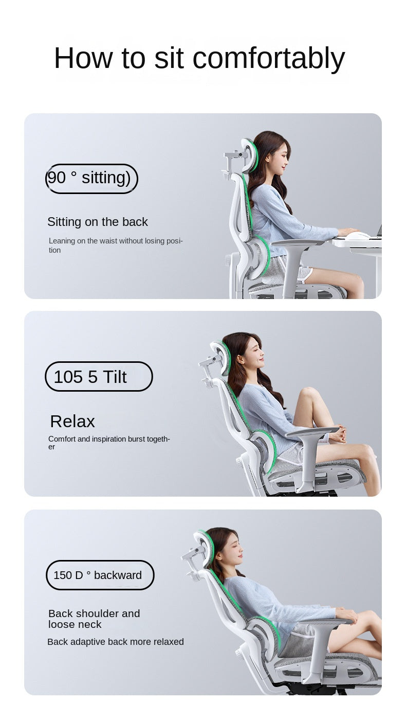 UVR Ergonomic Office Chair with Adjustable Lumbar Support, Breathable Mesh Computer Chair, Reclining Swivel Executive Chair for Home & Office