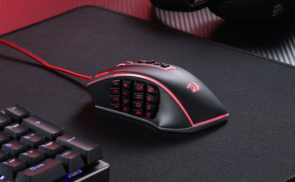 Redragon M990 MMO Gaming Mouse, 32000 DPI High Precision Wired RGB Gamer Mouse w/23 Programmable Buttons, 16 Side Macro Keys
