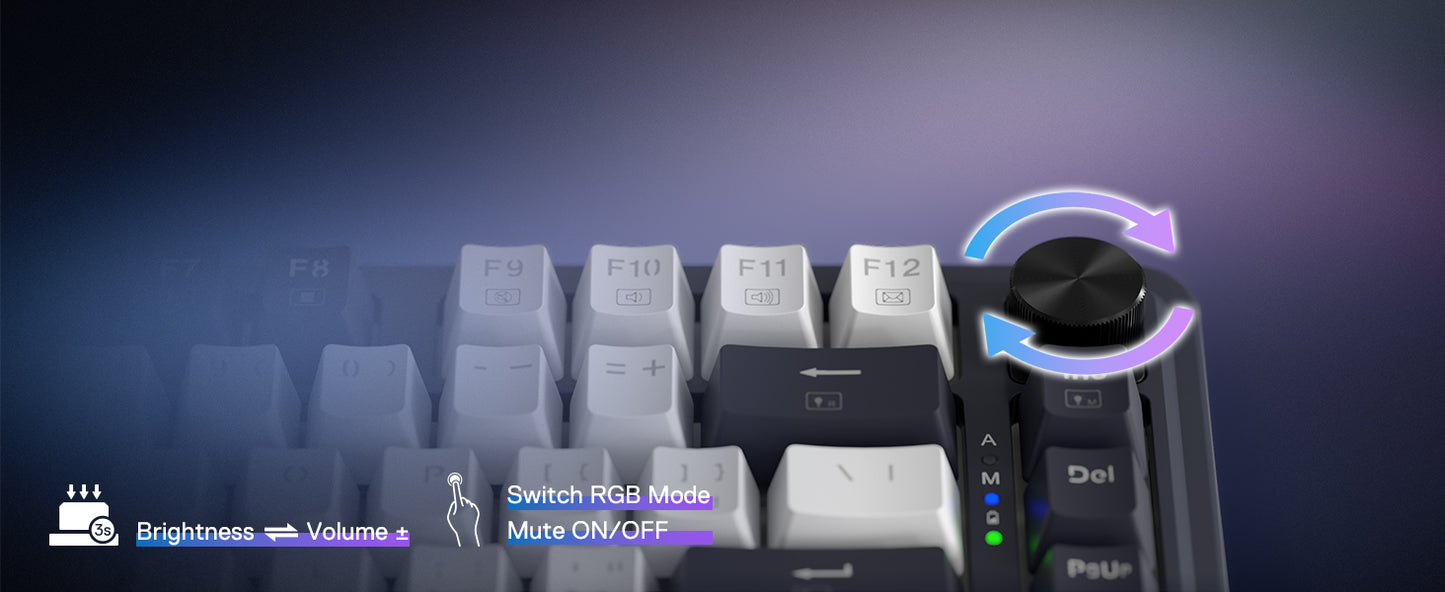 Redragon K673 PRO 75% Wireless Gasket RGB Gaming Keyboard, 3-Modes 81 Keys Compact Mechanical Keyboard Hot-Swap Red Switch
