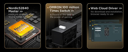 Rato Gaming Sem Fios ATTACK SHARK R5 Ultra Carbon Fiber 8K 39g SUPERLIGHT, Sensor Gaming PixArt PAW3950MAX, Polling Rate Sem Fios de 8000Hz