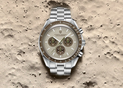 PAGANI DESIGN Saturn Men's Watches 2026 New Top Luxury Quartz Watch Men Light Tan Chronograph AR Sapphire crystal Wristwatch Men