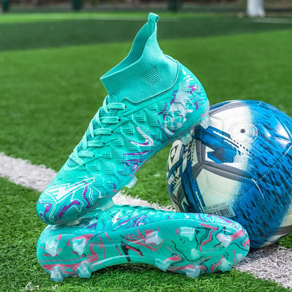 Zapatillas de fútbol profesionales para hombre, transpirables, con tacos largos, resistentes al desgaste y antideslizantes