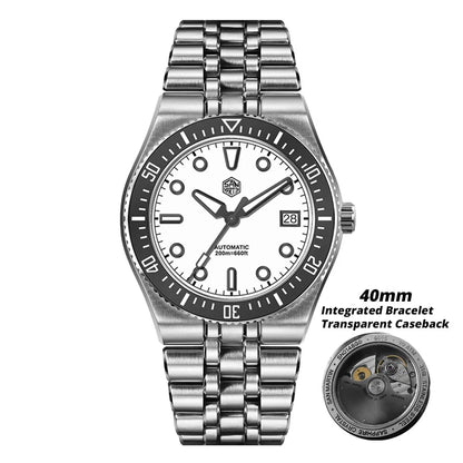Orologio subacqueo di lusso da uomo San Martin 40mm, Miyota 9015, quadrante smaltato sunburst, automatico meccanico, impermeabile 200m, SN0148