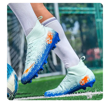 Men Football Boots Non-Slip High-Quality Soccer Shoes Grass Cleats High-Top Futsal Sneakers Match for Training Competition