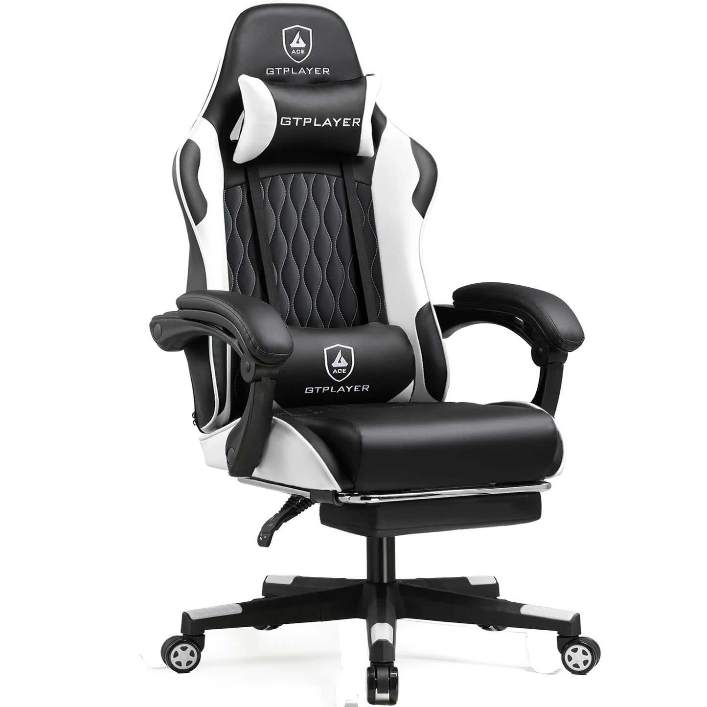 GTPLAYER Gaming Chair Gamer Chair Ergonomic Office Chair Footrest Adjustable Lumbar & Pillows Gaming Chair