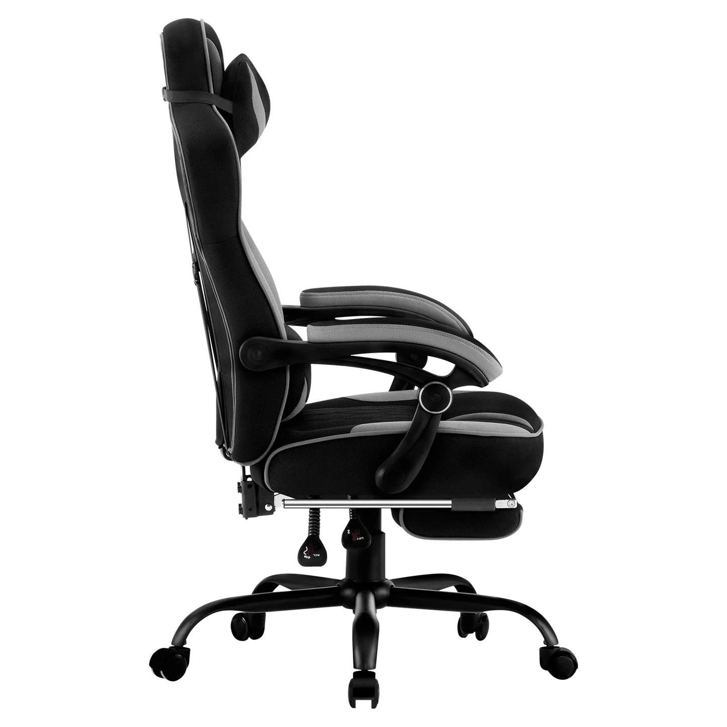 WOLTU Swivel Gaming Chair with Pocket Spring Cushion Ergonomic Office Chair Wide Seat Footrest Rotatable Computer Armchair