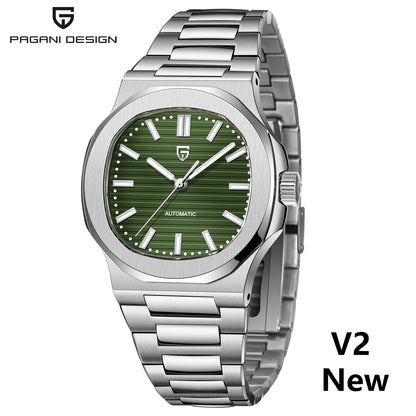 PAGANI DESIGN 2026 New Luxury Automatic Watch Men's Mechanical Wristwatch Stainless Steel Sapphire glass 40MM Barrel dial Watch