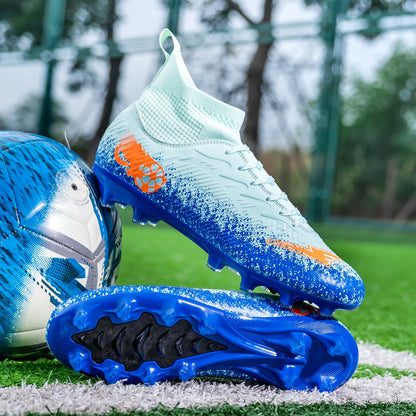 Men Football Boots Non-Slip High-Quality Soccer Shoes Grass Cleats High-Top Futsal Sneakers Match for Training Competition