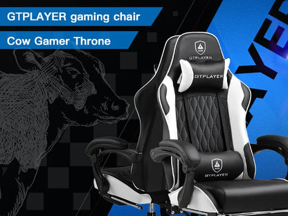 GTPLAYER Gaming Chair Gamer Chair Ergonomic Office Chair Footrest Adjustable Lumbar & Pillows Gaming Chair