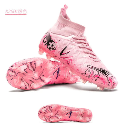Zapatillas de fútbol profesionales para hombre, transpirables, con tacos largos, resistentes al desgaste y antideslizantes