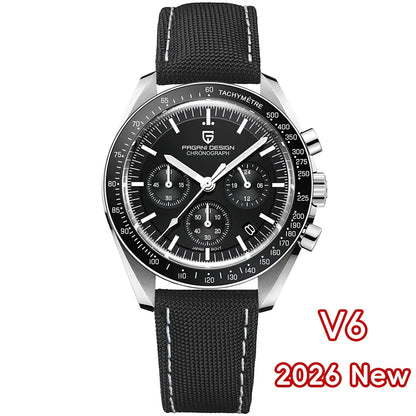PAGANI DESIGN 2026 Nuovo orologio da uomo rosso di lusso al quarzo, cronografo con data automatica, impermeabile, spedizione locale