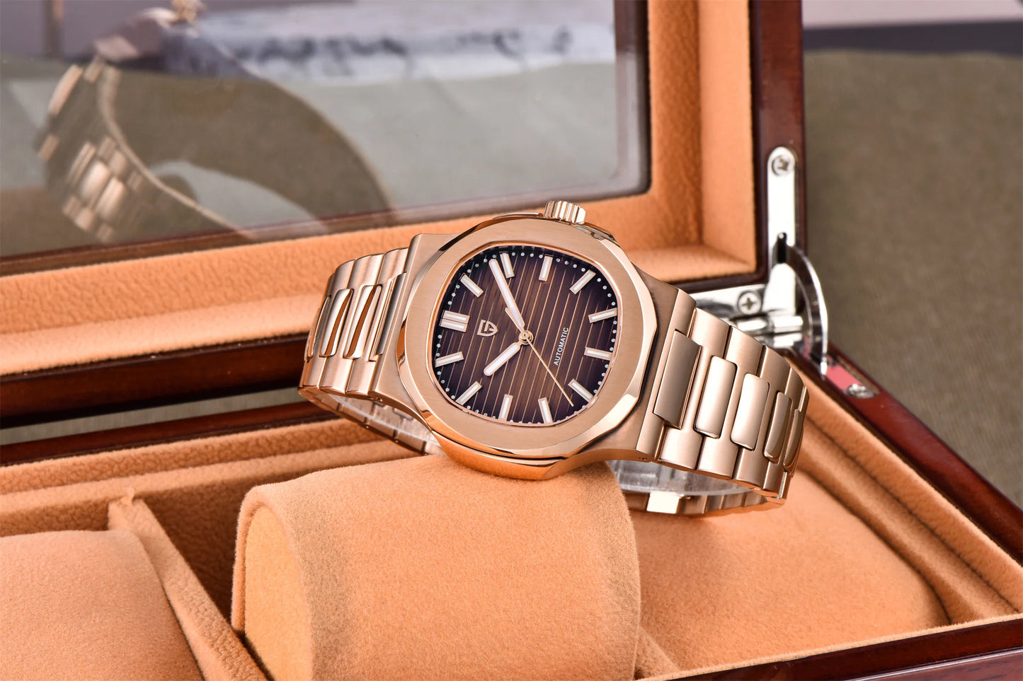 PAGANI DESIGN 2026 New Luxury Automatic Watch Men's Mechanical Wristwatch Stainless Steel Sapphire glass 40MM Barrel dial Watch