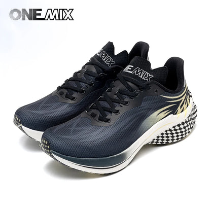 ONEMIX 2025 Sapatilhas de Corrida Desportivas para Homem e Mulher com Placa de Carbono, Respiráveis, Amortecimento, Antiderrapantes, PB, Leves e com Retorno de Energia