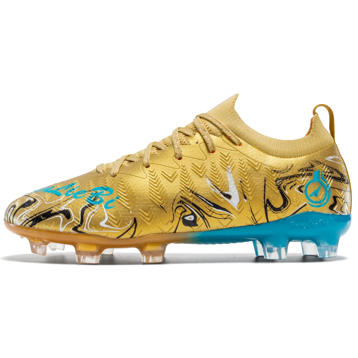 Men's Professional Football Boots High-Top Soccer Cleats FG & TF Sneakers for Outdoor Training & Matches Multi-Color Wear-Resistant