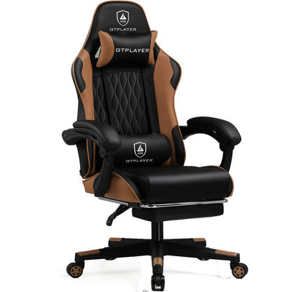 GTPLAYER Gaming Chair Gamer Chair Ergonomic Office Chair Footrest Adjustable Lumbar & Pillows Gaming Chair