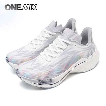 ONEMIX 2025 Sapatilhas de Corrida Desportivas para Homem e Mulher com Placa de Carbono, Respiráveis, Amortecimento, Antiderrapantes, PB, Leves e com Retorno de Energia