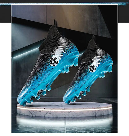 Pro Performance High-Cut Soccer Boots FG Long Studs Breathable Lightweight Cleats for Outdoor Grass Matches and Daily Training