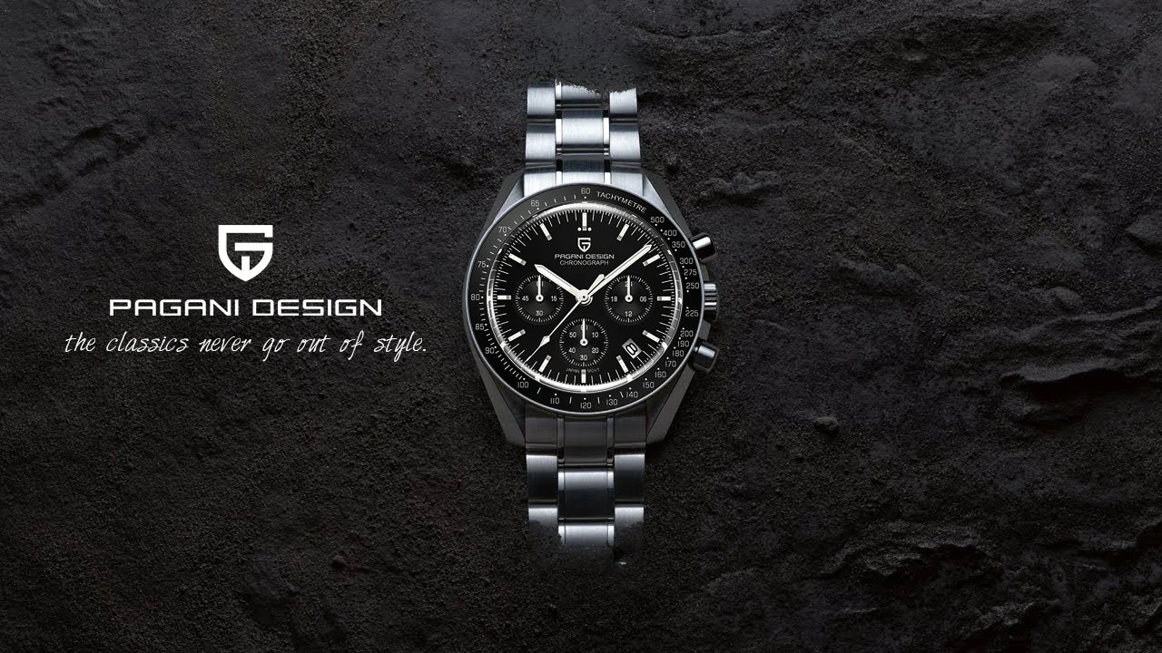 PAGANI DESIGN 2026 New V6 Moon Men's Watch Luxury Quartz Speed Sports Chronograph Watch For Men Watch AR Sapphire Glass Local Shipping