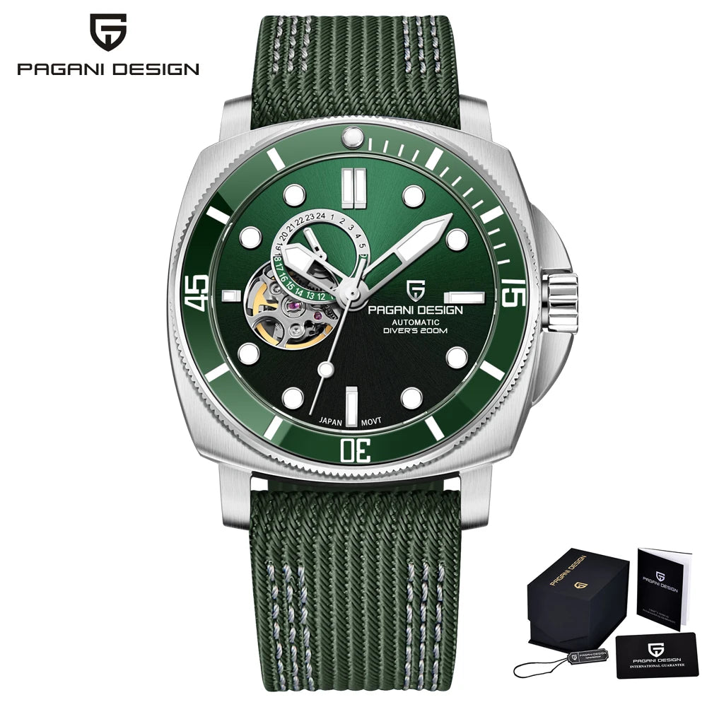PAGANI DESIGN 2025 New Tourbillon Skeleton Luxury Automatic Watch For Men Japan NH39A Stainless steel Mechanical WristWatch Men